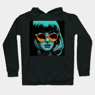 Pop art woman with sunglasses Hoodie